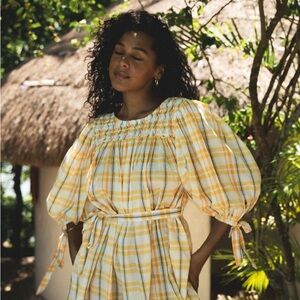 Daughters of India Freya Dress ~ Honeycomb Plaid